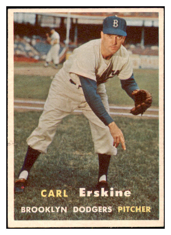 1957 Topps Baseball #252 Carl Erskine Dodgers EX-MT 531019