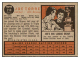 1962 Topps Baseball #218 Joe Torre Braves EX-MT 531043
