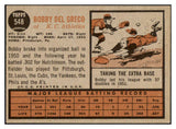 1962 Topps Baseball #548 Bobby Del Greco A's EX-MT 531059