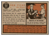 1962 Topps Baseball #582 Ron Piche Braves EX-MT 531083