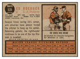1962 Topps Baseball #535 Ed Roebuck Dodgers EX-MT 531089