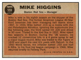 1962 Topps Baseball #559 Mike Higgins Red Sox NR-MT 531095
