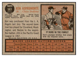 1962 Topps Baseball #563 Ken Aspromonte Indians NR-MT 531101