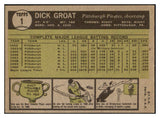 1961 Topps Baseball #001 Dick Groat Pirates EX 531134