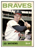 1964 Topps Baseball #035 Eddie Mathews Braves EX 531138