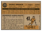 1960 Topps Baseball #493 Duke Snider Dodgers EX 531161