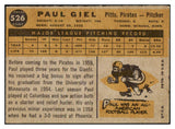 1960 Topps Baseball #526 Paul Giel Pirates EX-MT 531203