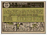 1961 Topps Baseball #526 R.C. Stevens Senators EX-MT 531249
