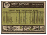 1961 Topps Baseball #539 Johnny Klippstein Senators NR-MT 531270