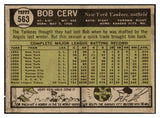 1961 Topps Baseball #563 Bob Cerv Yankees EX-MT 531284