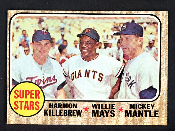 1968 Topps Baseball #490 Mickey Mantle Willie Mays EX+/EX-MT 531290