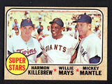 1968 Topps Baseball #490 Mickey Mantle Willie Mays EX+/EX-MT 531290