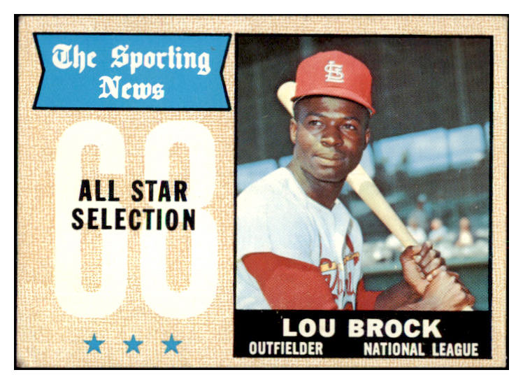 1968 Topps Baseball #372 Lou Brock A.S. Cardinals VG-EX 531298