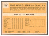 1963 Topps Baseball #144 World Series Game 3 Roger Maris EX 531314