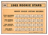 1963 Topps Baseball #496 Steve Dalkowski Orioles EX 531318