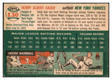 1954 Topps Baseball #130 Hank Bauer Yankees EX-MT 531325