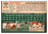 1954 Topps Baseball #045 Richie Ashburn Phillies EX-MT 531334