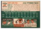 1954 Topps Baseball #087 Roy Face Pirates EX-MT 531341