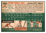 1954 Topps Baseball #043 Dick Groat Pirates EX-MT 531343