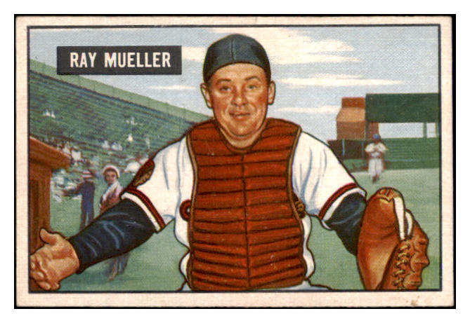 1951 Bowman Baseball #313 Ray Mueller Braves EX-MT 531353