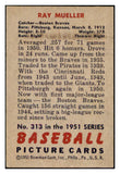 1951 Bowman Baseball #313 Ray Mueller Braves EX-MT 531353