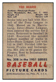 1951 Bowman Baseball #308 Ted Beard Pirates EX-MT 531356