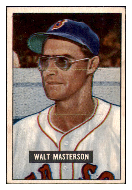 1951 Bowman Baseball #307 Walt Masterson Red Sox EX-MT 531357