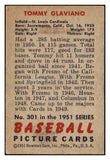 1951 Bowman Baseball #301 Tommy Glaviano Cardinals EX-MT 531359