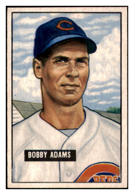 1951 Bowman Baseball #288 Bobby Adams Reds EX-MT 531367