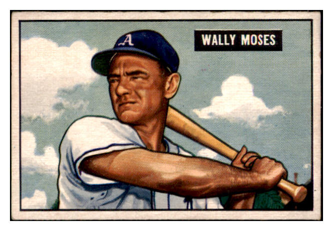 1951 Bowman Baseball #261 Wally Moses A's EX-MT 531381