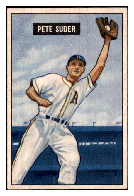 1951 Bowman Baseball #154 Pete Suder A's EX-MT 531445