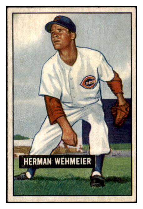 1951 Bowman Baseball #144 Herman Wehmeier Reds EX-MT 531449