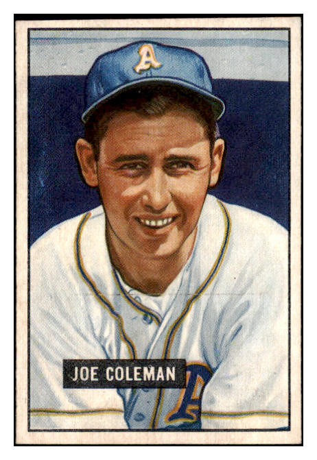 1951 Bowman Baseball #120 Joe Coleman A's EX-MT 531456