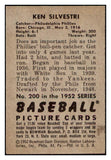 1952 Bowman Baseball #200 Ken Silvestri Phillies EX-MT 531471