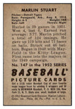 1952 Bowman Baseball #147 Marlin Stuart Tigers EX-MT 531483