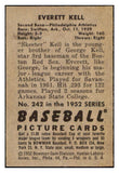 1952 Bowman Baseball #242 Everett Kell A's EX-MT 531498