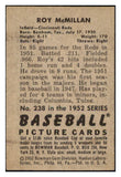 1952 Bowman Baseball #238 Roy McMillan Reds EX-MT 531502