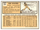 1963 Topps Baseball #534 Ken Walters Reds EX-MT 531571