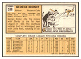 1963 Topps Baseball #538 George Brunet Colt .45s EX-MT 531574