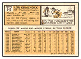 1963 Topps Baseball #542 Lou Klimchock Senators EX-MT 531577