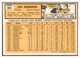 1963 Topps Baseball #365 Jim Bunning Tigers NR-MT 531606