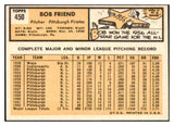 1963 Topps Baseball #450 Bob Friend Pirates NR-MT 531608