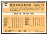 1963 Topps Baseball #144 World Series Game 3 Roger Maris NR-MT 531620