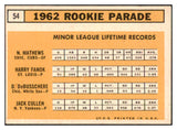 1963 Topps Baseball #054 Dave DeBusschere White Sox EX-MT Variation 531645