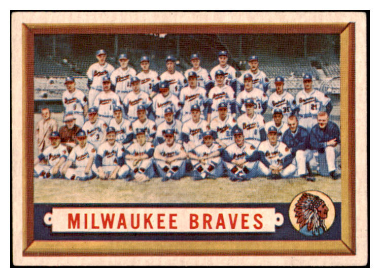 1957 Topps Baseball #114 Milwaukee Braves Team EX-MT 531674