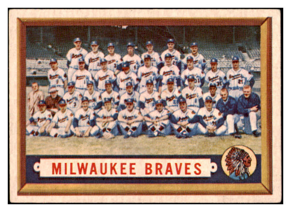 1957 Topps Baseball #114 Milwaukee Braves Team EX-MT 531674