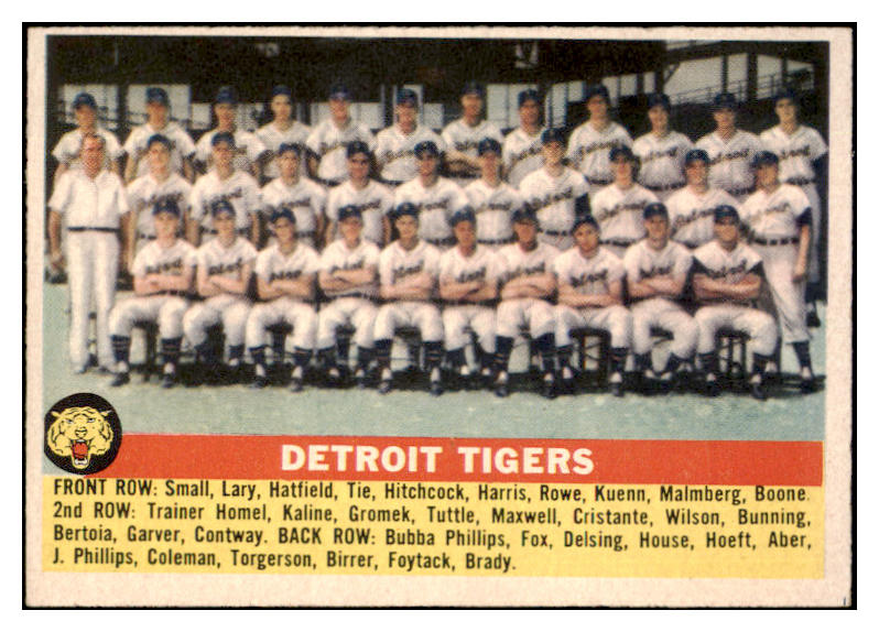 1956 Topps Baseball #213 Detroit Tigers Team EX-MT 531696