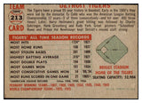 1956 Topps Baseball #213 Detroit Tigers Team EX-MT 531696