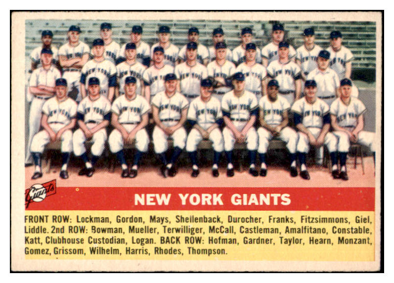 1956 Topps Baseball #226 New York Giants Team EX-MT 531705
