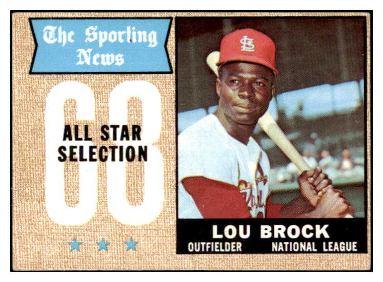 1968 Topps Baseball #372 Lou Brock A.S. Cardinals EX 531731